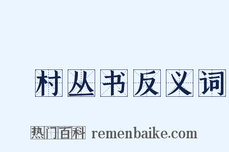 □村丛书反义词是什么意思的图片
